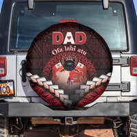 Tonga Happy Father's Day Spare Tire Cover Ofa Lahi Atu Dad Polynesian Tribal LT05 Red - Polynesian Pride