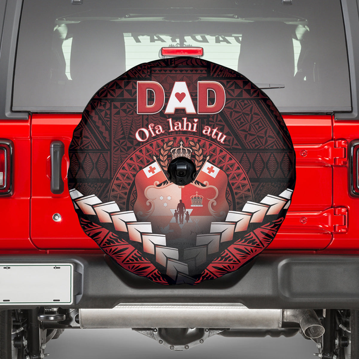 Tonga Happy Father's Day Spare Tire Cover Ofa Lahi Atu Dad Polynesian Tribal LT05 - Polynesian Pride