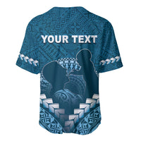 Personalised Fiji Happy Father's Day Baseball Jersey Au Lomani Iko Dad Polynesian Tribal