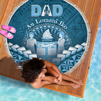 Fiji Happy Father's Day Beach Blanket Au Lomani Iko Dad Polynesian Tribal