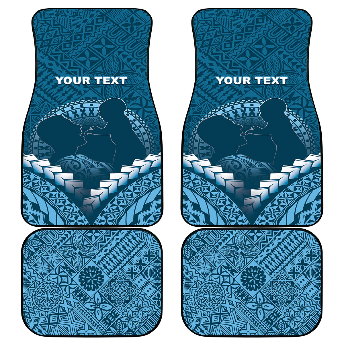 Fiji Happy Father's Day Car Mats Au Lomani Iko Dad Polynesian Tribal
