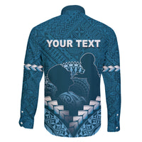 Personalised Fiji Happy Father's Day Family Matching Off Shoulder Maxi Dress and Hawaiian Shirt Au Lomani Iko Dad Polynesian Tribal