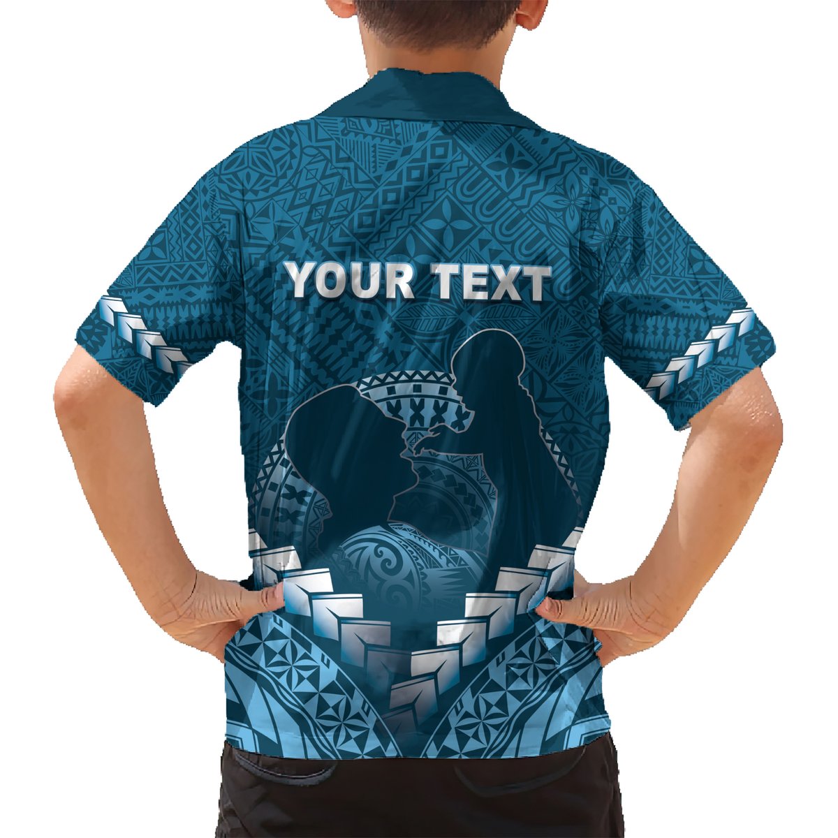 Personalised Fiji Happy Father's Day Hawaiian Shirt Au Lomani Iko Dad Polynesian Tribal
