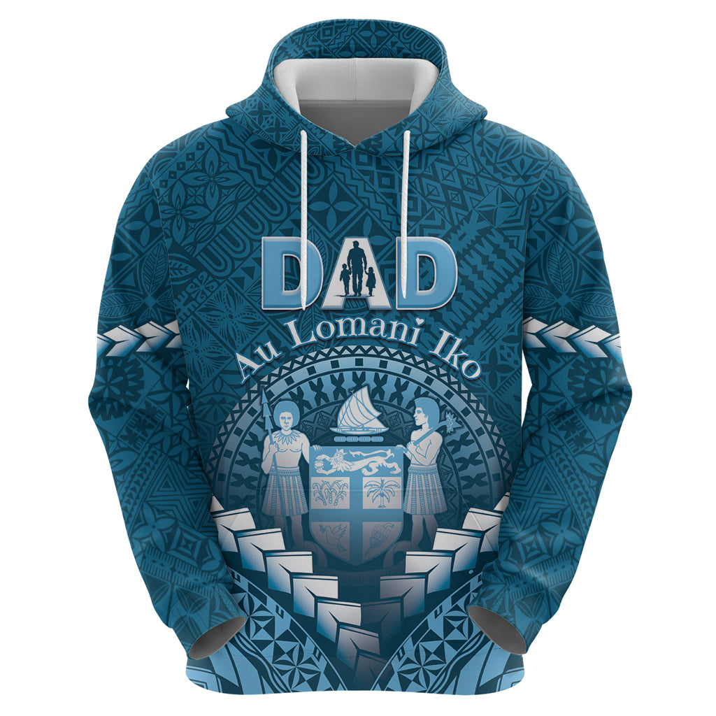 Personalised Fiji Happy Father's Day Zip Hoodie Au Lomani Iko Dad Polynesian Tribal