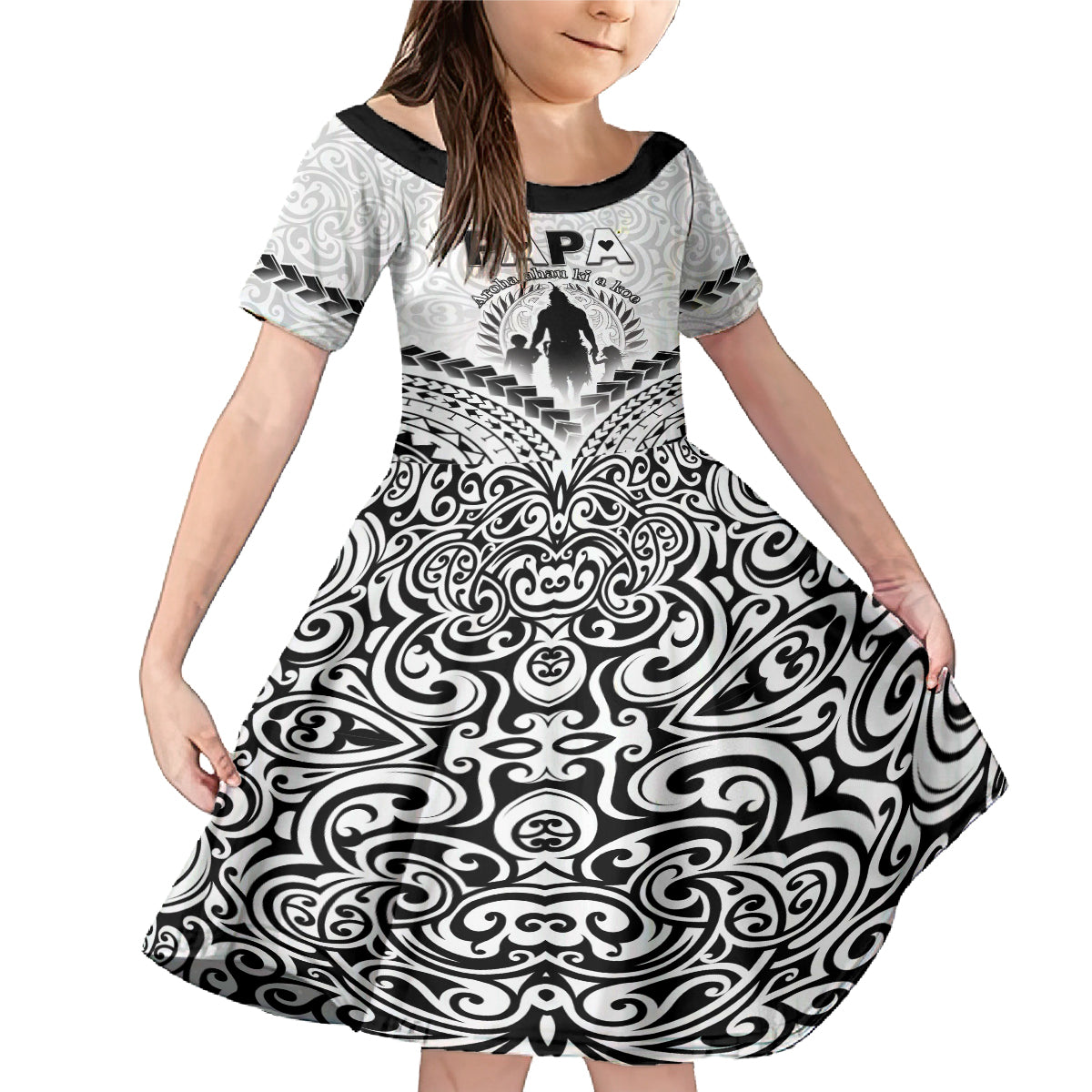 Personalised New Zealand Happy Father's Day Family Matching Mermaid Dress and Hawaiian Shirt Aroha Ahau Ki A Koe Papa Polynesian Tribal