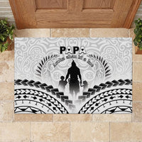 New Zealand Happy Father's Day Rubber Doormat Aroha Ahau Ki A Koe Papa Polynesian Tribal
