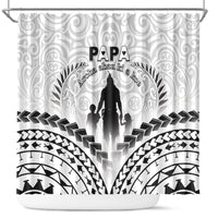 New Zealand Happy Father's Day Shower Curtain Aroha Ahau Ki A Koe Papa Polynesian Tribal