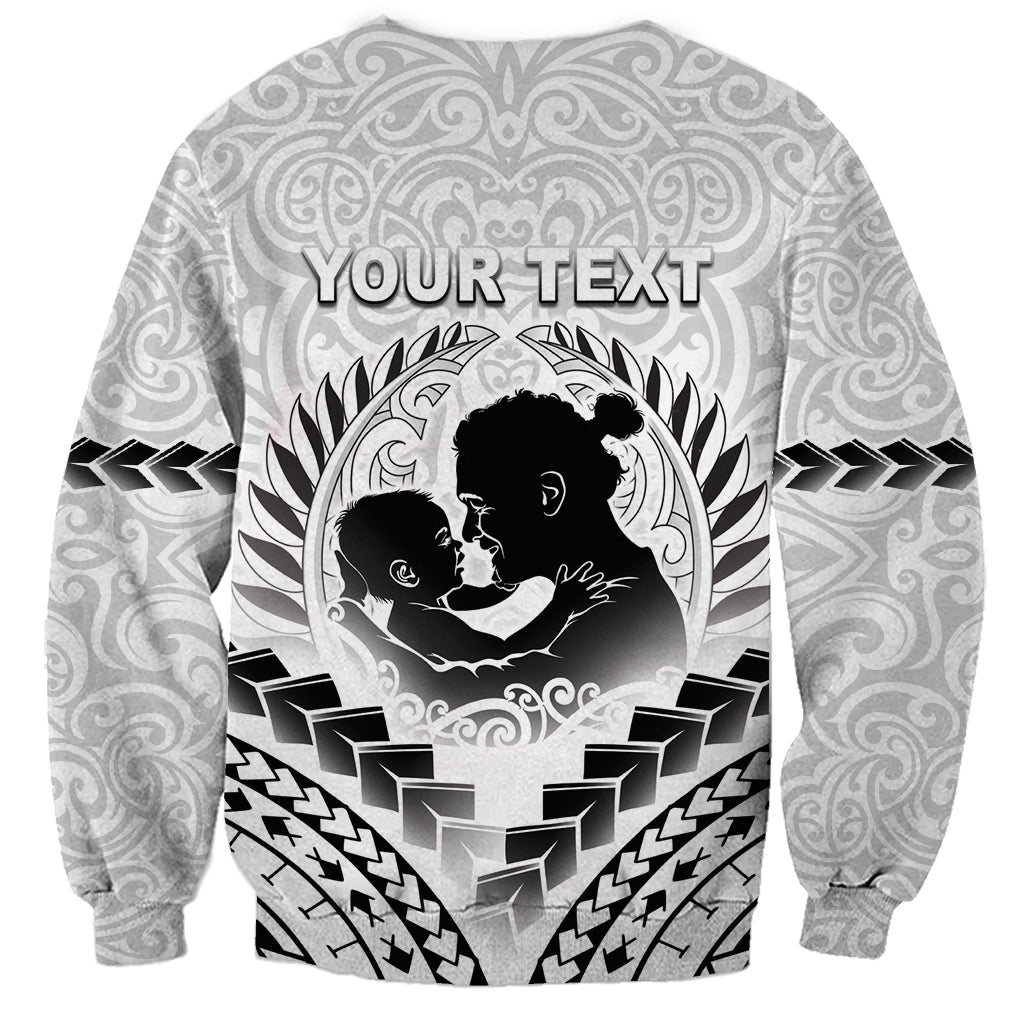 Personalised New Zealand Happy Father's Day Sweatshirt Aroha Ahau Ki A Koe Papa Polynesian Tribal