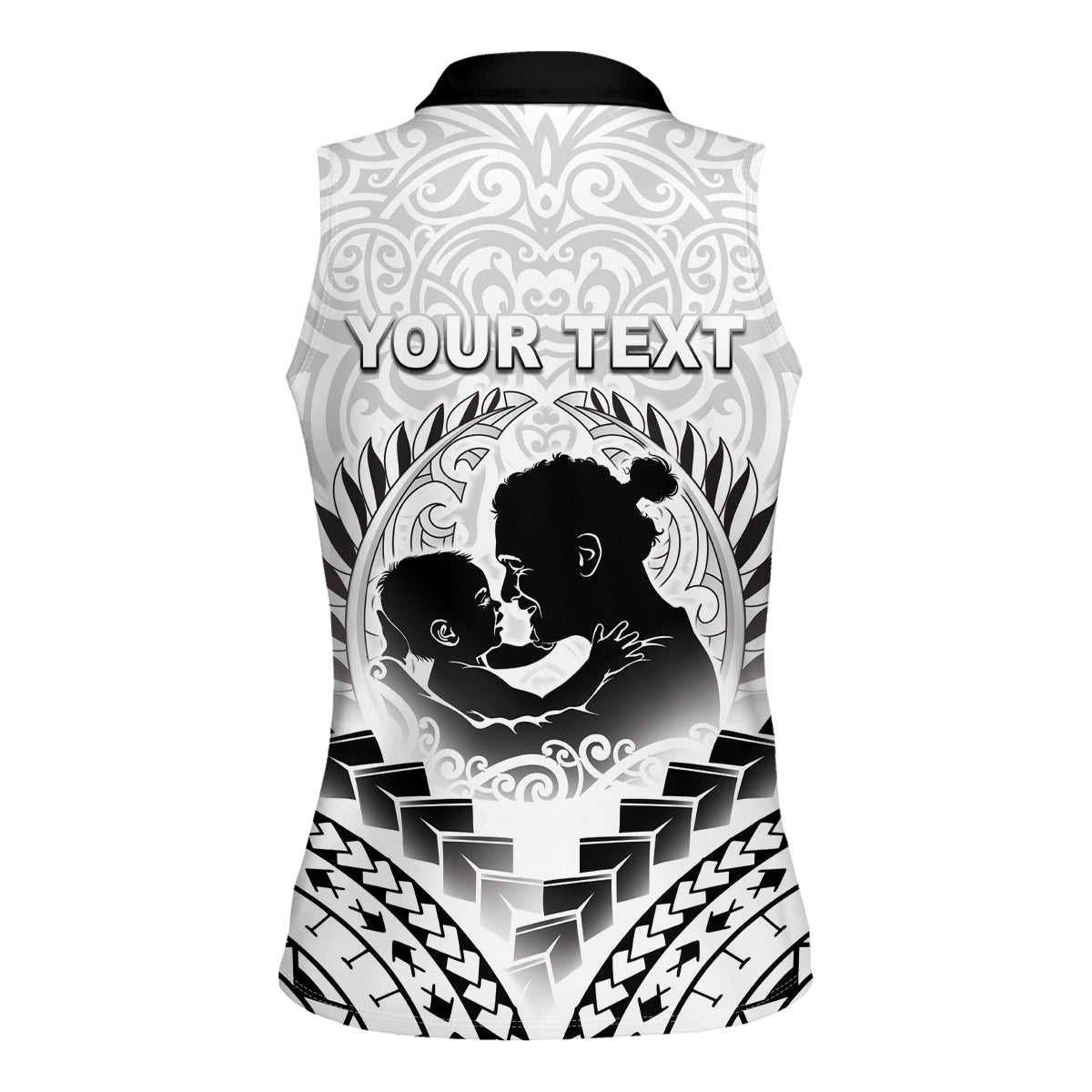 Personalised New Zealand Happy Father's Day Women Sleeveless Polo Shirt Aroha Ahau Ki A Koe Papa Polynesian Tribal