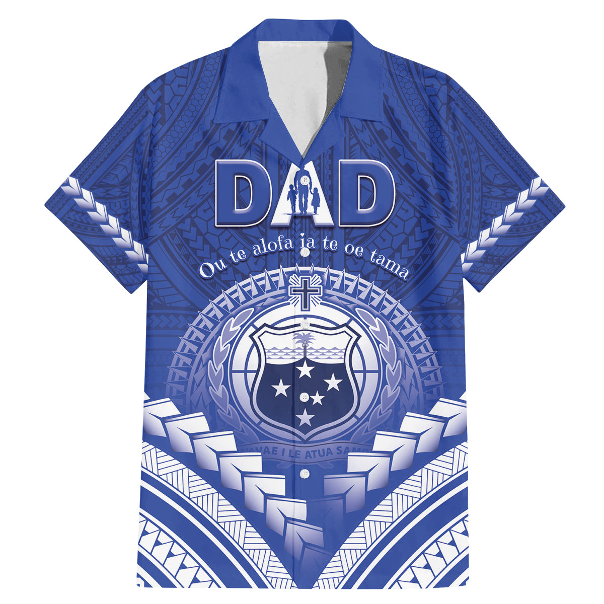 Personalised Samoa Happy Father's Day Family Matching Mermaid Dress and Hawaiian Shirt Ou Te Alofa Ia Te Oe Tama Dad Polynesian Tribal