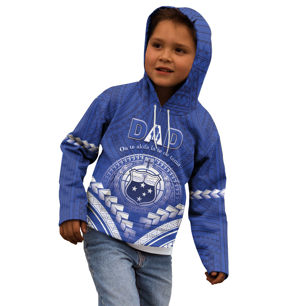 Personalised Samoa Happy Father's Day Kid Hoodie Ou Te Alofa Ia Te Oe Tama Dad Polynesian Tribal