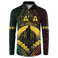 Personalised Vanuatu Happy Father's Day Button Sweatshirt Mi Lavem Yu Papa Polynesian Tribal LT05 Reggae - Polynesian Pride