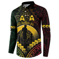 Personalised Vanuatu Happy Father's Day Button Sweatshirt Mi Lavem Yu Papa Polynesian Tribal LT05 - Polynesian Pride