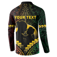 Personalised Vanuatu Happy Father's Day Button Sweatshirt Mi Lavem Yu Papa Polynesian Tribal LT05 - Polynesian Pride