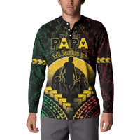 Personalised Vanuatu Happy Father's Day Button Sweatshirt Mi Lavem Yu Papa Polynesian Tribal LT05 - Polynesian Pride