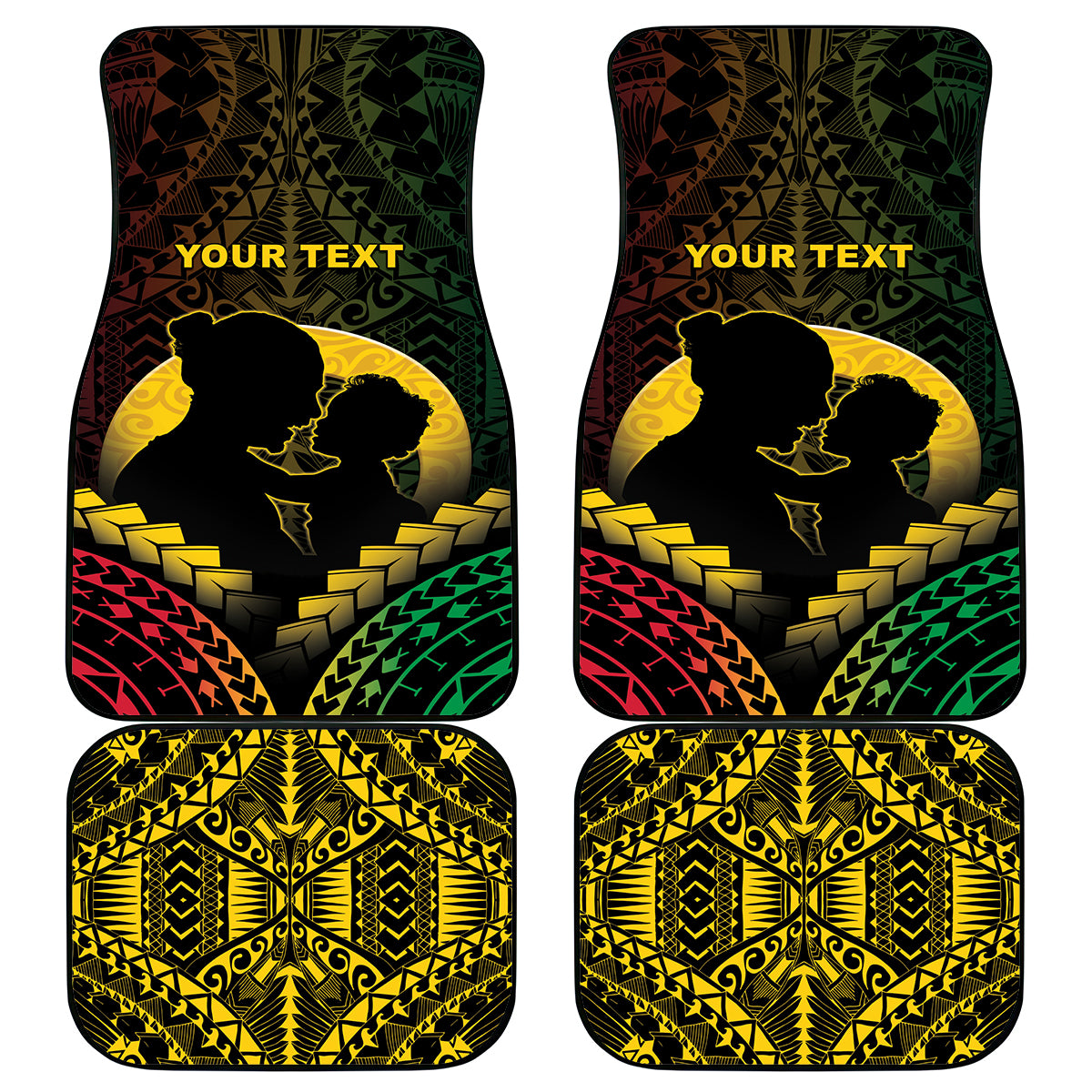 Vanuatu Happy Father's Day Car Mats Mi Lavem Yu Papa Polynesian Tribal