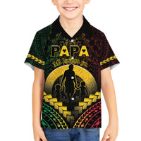 Personalised Vanuatu Happy Father's Day Family Matching Long Sleeve Bodycon Dress and Hawaiian Shirt Mi Lavem Yu Papa Polynesian Tribal