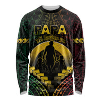 Personalised Vanuatu Happy Father's Day Long Sleeve Shirt Mi Lavem Yu Papa Polynesian Tribal LT05 Unisex Reggae - Polynesian Pride
