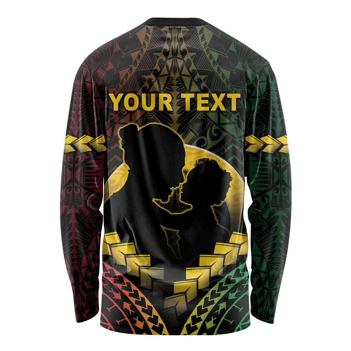Personalised Vanuatu Happy Father's Day Long Sleeve Shirt Mi Lavem Yu Papa Polynesian Tribal LT05 - Polynesian Pride