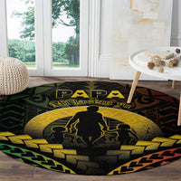 Vanuatu Happy Father's Day Round Carpet Mi Lavem Yu Papa Polynesian Tribal