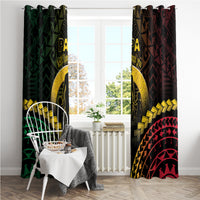 Vanuatu Happy Father's Day Window Curtain Mi Lavem Yu Papa Polynesian Tribal