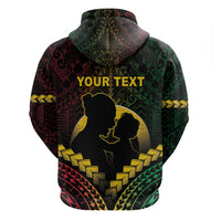 Personalised Vanuatu Happy Father's Day Zip Hoodie Mi Lavem Yu Papa Polynesian Tribal