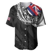 Hawaii Flag Day Baseball Jersey Hawaiian Maile Lei LT05 Black - Polynesian Pride