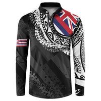 Hawaii Flag Day Button Sweatshirt Hawaiian Maile Lei