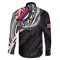 Hawaii Flag Day Family Matching Off The Shoulder Long Sleeve Dress and Hawaiian Shirt Hawaiian Maile Lei