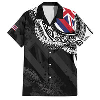 Hawaii Flag Day Family Matching Off Shoulder Short Dress and Hawaiian Shirt Hawaiian Maile Lei