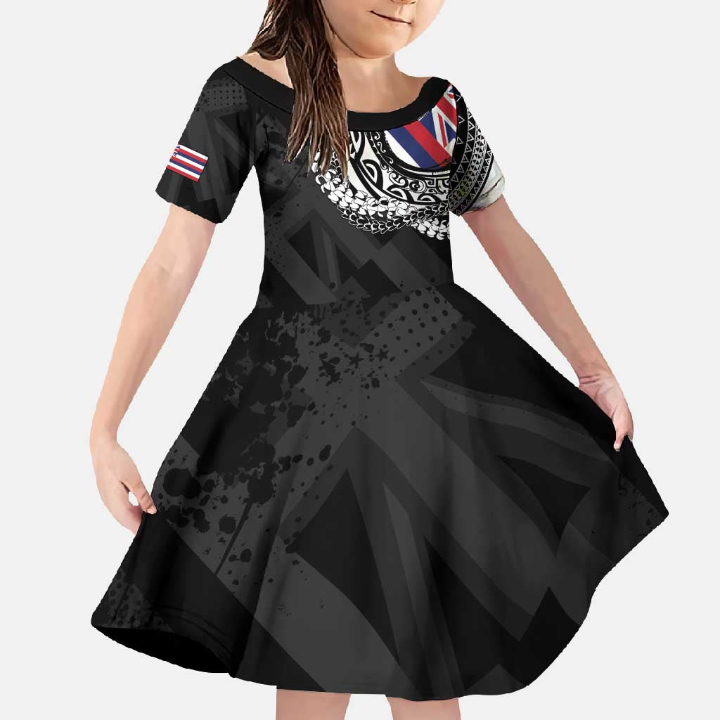 Hawaii Flag Day Family Matching Summer Maxi Dress and Hawaiian Shirt Hawaiian Maile Lei