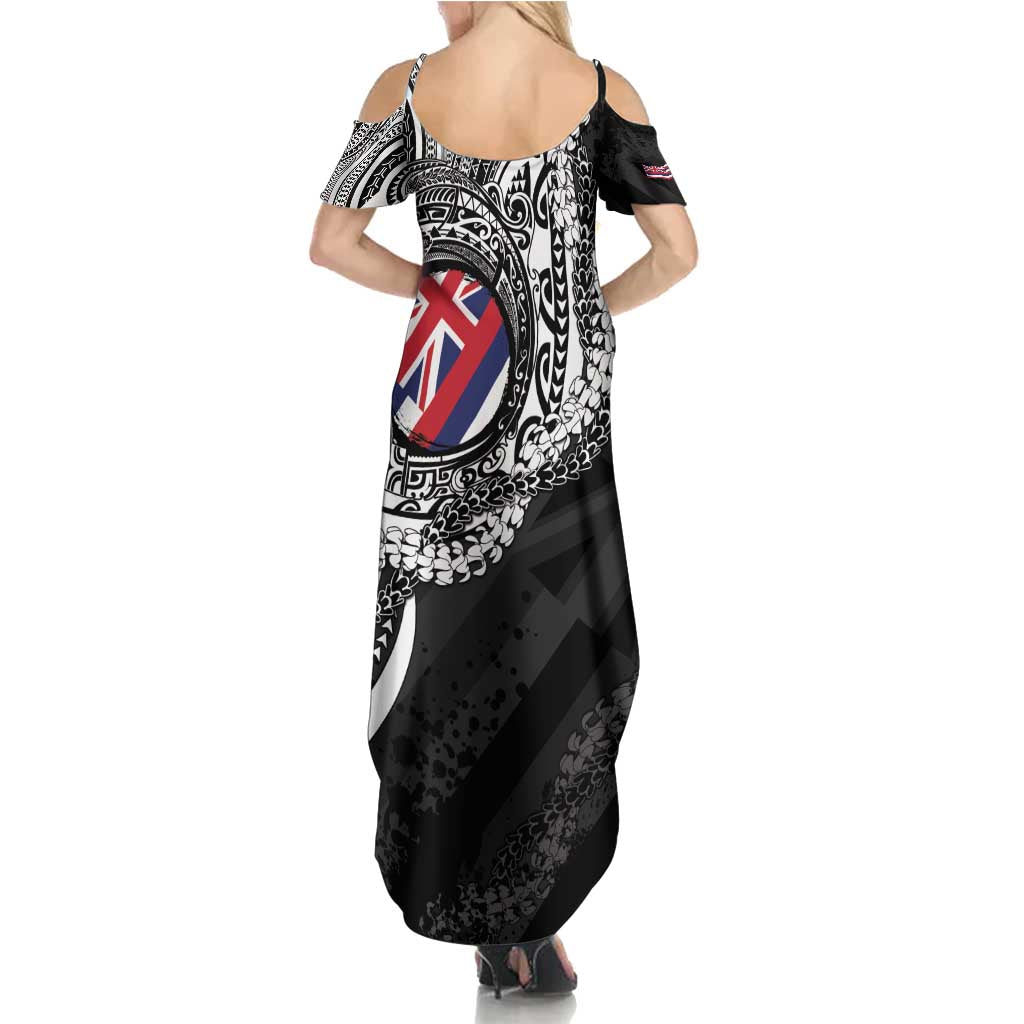 Hawaii Flag Day Family Matching Summer Maxi Dress and Hawaiian Shirt Hawaiian Maile Lei