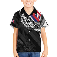 Hawaii Flag Day Family Matching Summer Maxi Dress and Hawaiian Shirt Hawaiian Maile Lei