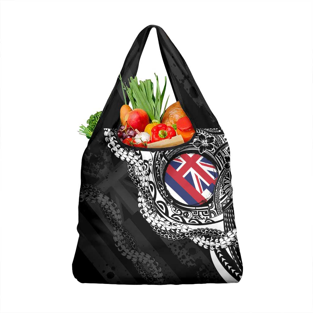 Hawaii Flag Day Grocery Bag Hawaiian Maile Lei