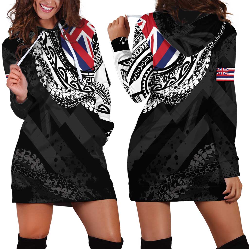 Hawaii Flag Day Hoodie Dress Hawaiian Maile Lei