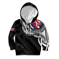 Hawaii Flag Day Kid Hoodie Hawaiian Maile Lei LT05 Hoodie Black - Polynesian Pride