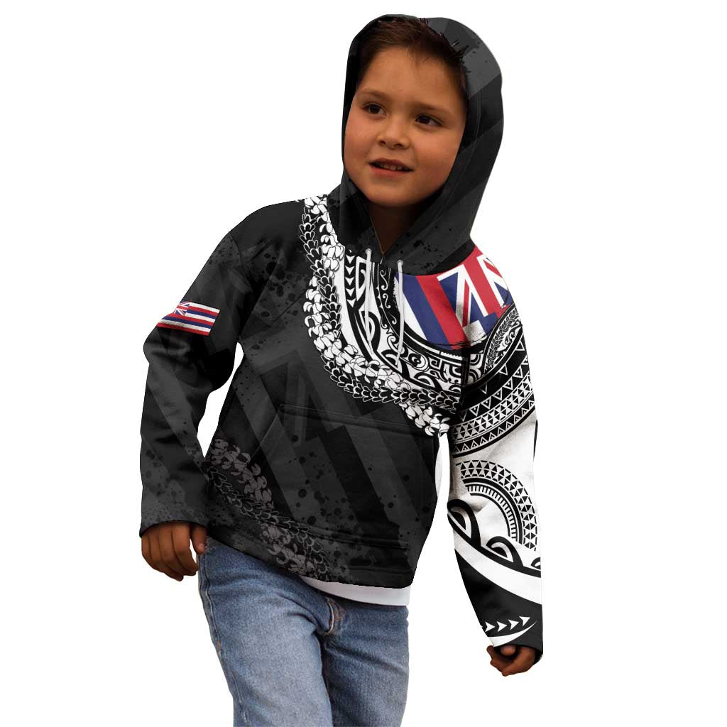Hawaii Flag Day Kid Hoodie Hawaiian Maile Lei LT05 - Polynesian Pride