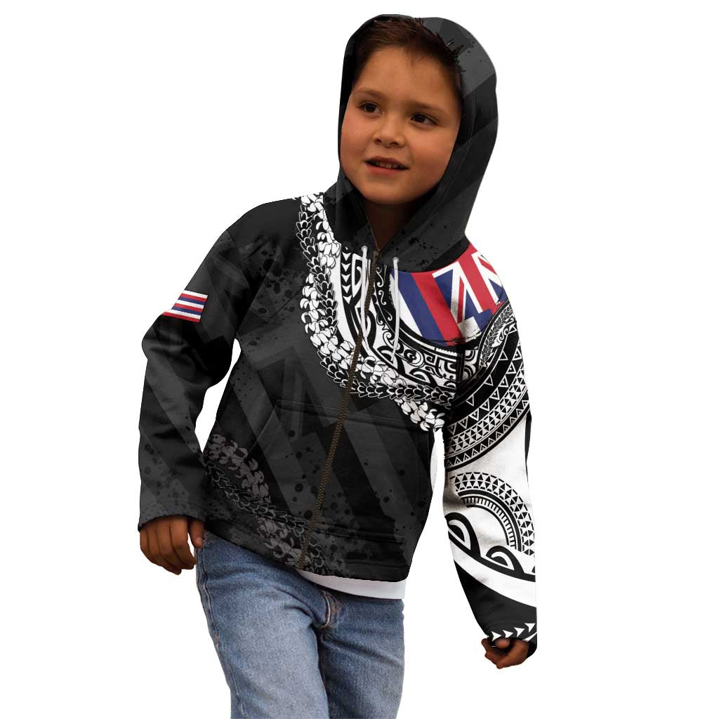 Hawaii Flag Day Kid Hoodie Hawaiian Maile Lei LT05 - Polynesian Pride