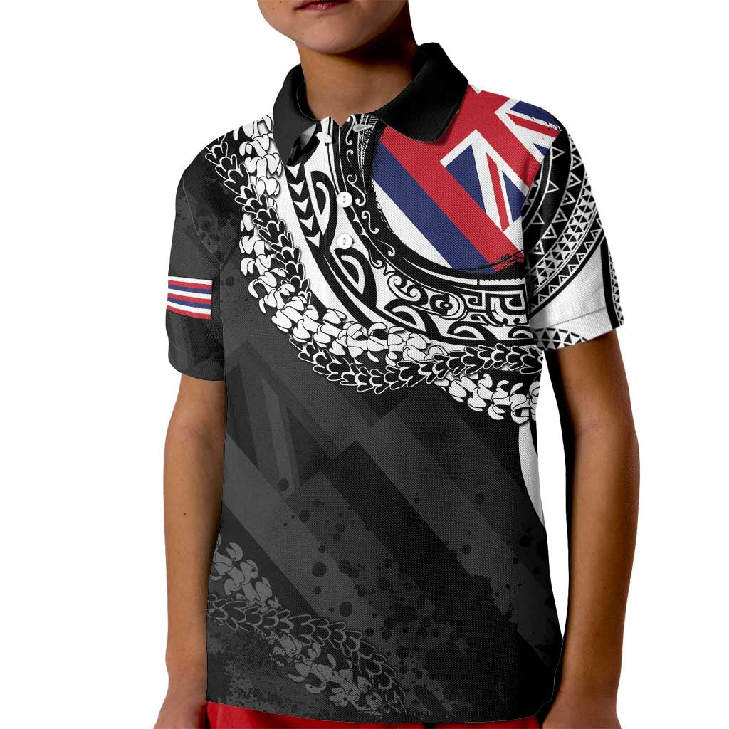 Hawaii Flag Day Kid Polo Shirt Hawaiian Maile Lei