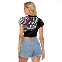Hawaii Flag Day Raglan Cropped T Shirt Hawaiian Maile Lei LT05 - Polynesian Pride