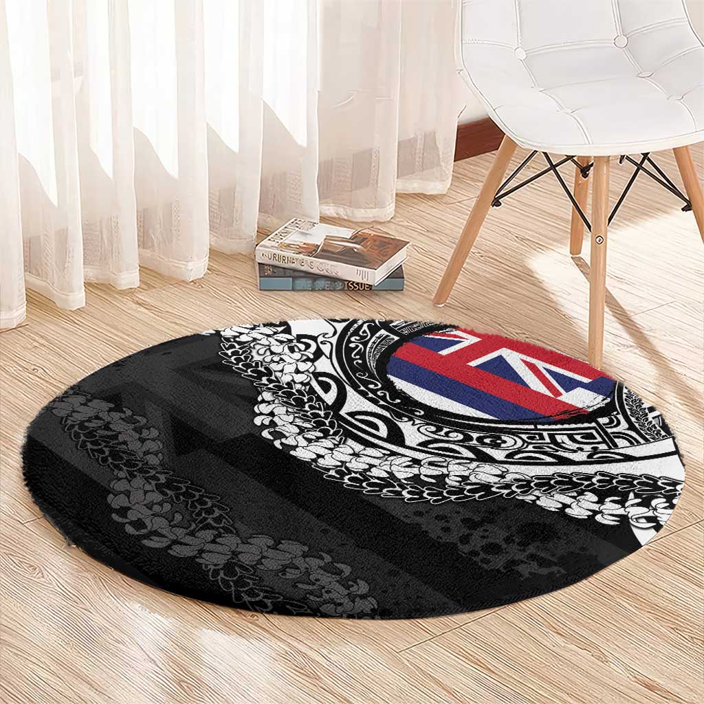 Hawaii Flag Day Round Carpet Hawaiian Maile Lei