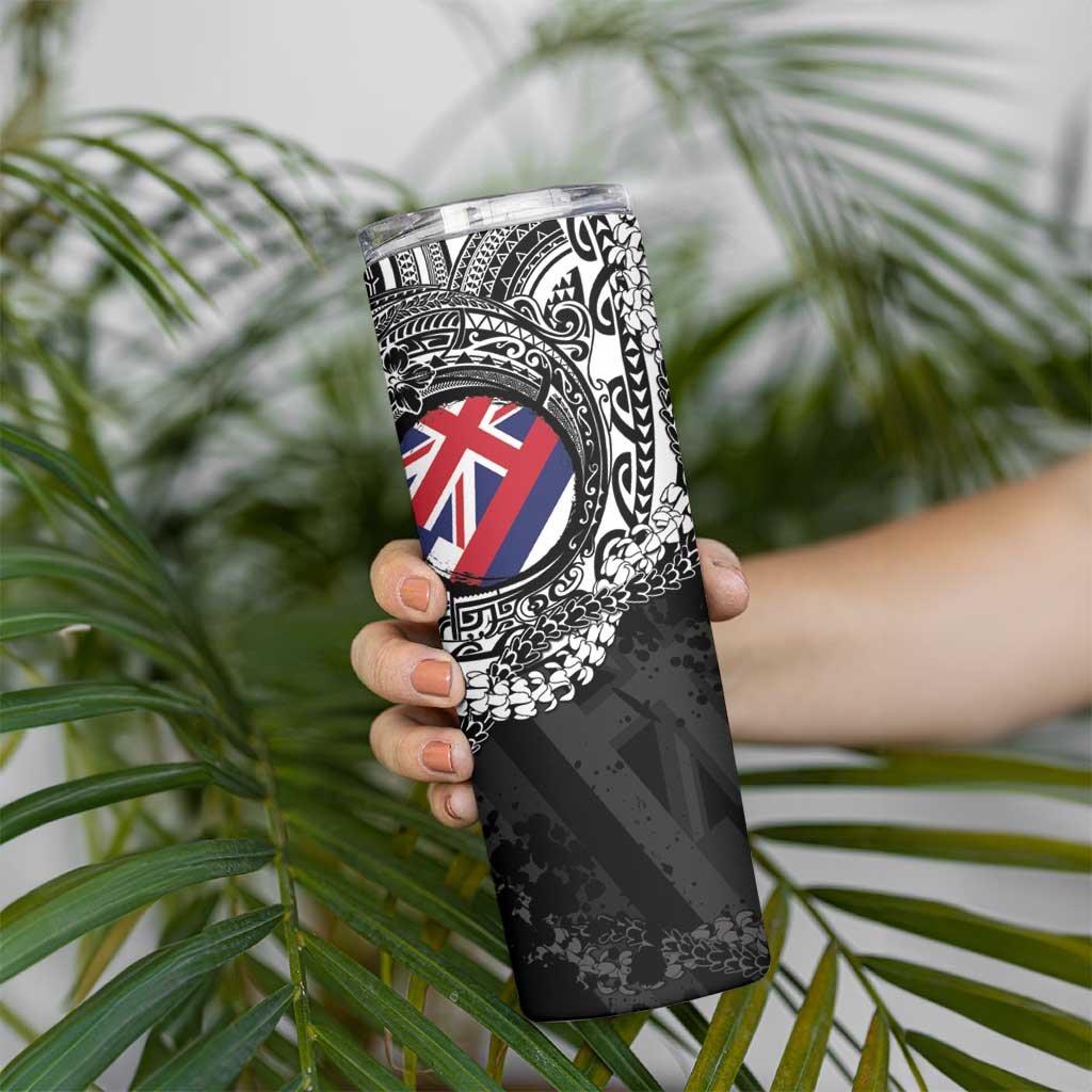 Hawaii Flag Day Skinny Tumbler Hawaiian Maile Lei
