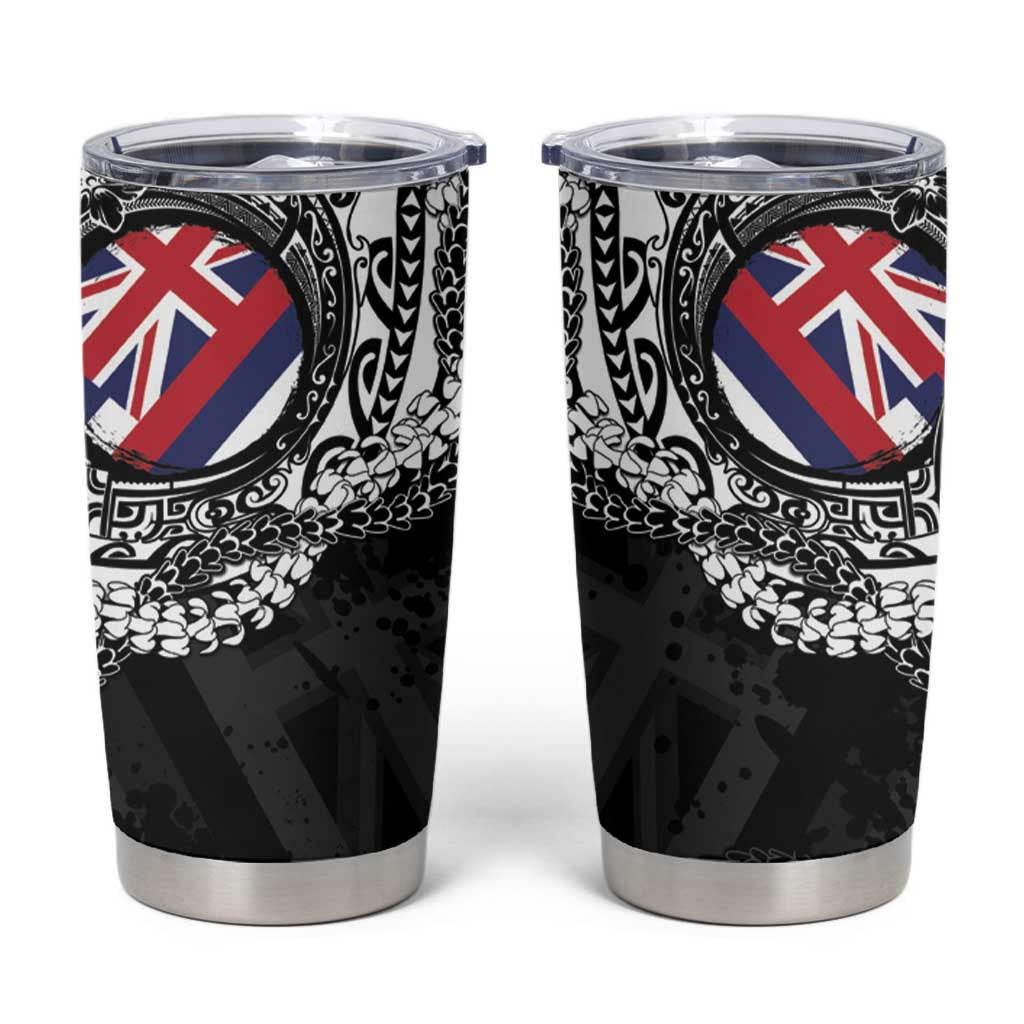 Hawaii Flag Day Tumbler Cup Hawaiian Maile Lei