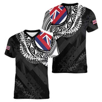 Hawaii Flag Day Women V-Neck T-Shirt Hawaiian Maile Lei LT05 - Polynesian Pride