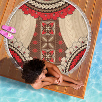 Samoa Language Week Beach Blanket Samoan Motif With Red Hibiscus