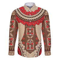 Samoa Language Week Family Matching Puletasi and Hawaiian Shirt Samoan Motif With Red Hibiscus