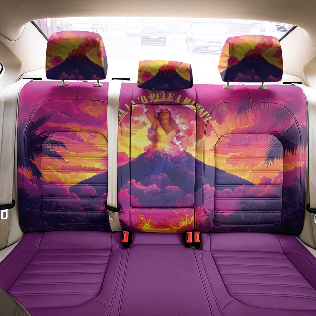 Hawaii Kilauea Volcano Back Car Seat Cover There Is Pele Goddess Of The Volcano - Polynesian Pride