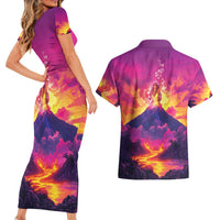 Hawaii Kilauea Volcano Couples Matching Short Sleeve Bodycon Dress and Hawaiian Shirt There Is Pele Goddess Of The Volcano - Polynesian Pride