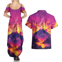 Hawaii Kilauea Volcano Couples Matching Summer Maxi Dress and Hawaiian Shirt There Is Pele Goddess Of The Volcano - Polynesian Pride