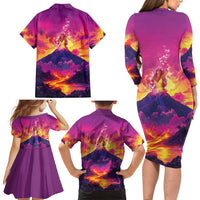 Hawaii Kilauea Volcano Family Matching Long Sleeve Bodycon Dress and Hawaiian Shirt There Is Pele Goddess Of The Volcano - Polynesian Pride